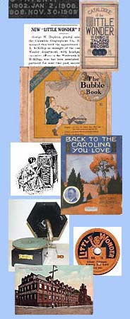Montage of Little Wonder records, Bubble Books and related memorabilia